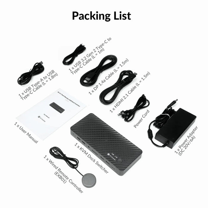 iDock B10 USB-C 8K Dual Monitor KVM Switch with Docking Station for Laptop and Desktop - Macfixit Australia