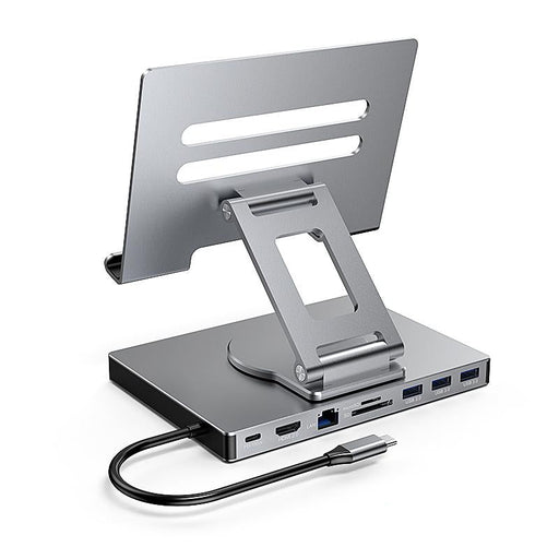 iPad USB - C Docking Station with 360° Rotating Holder (9 - in - 1 Hub) - Macfixit Australia