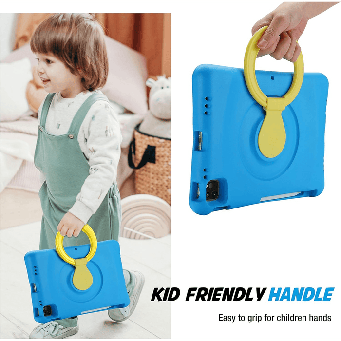 Kids Case for iPad Air 10.9" 6th Gen 2024/5th Gen 2022/4th Gen 2020/iPad Pro 11 2020/2018, Shockproof Rotate Handle Fold Stand Lightweight Kids Friendly Case - Macfixit Australia