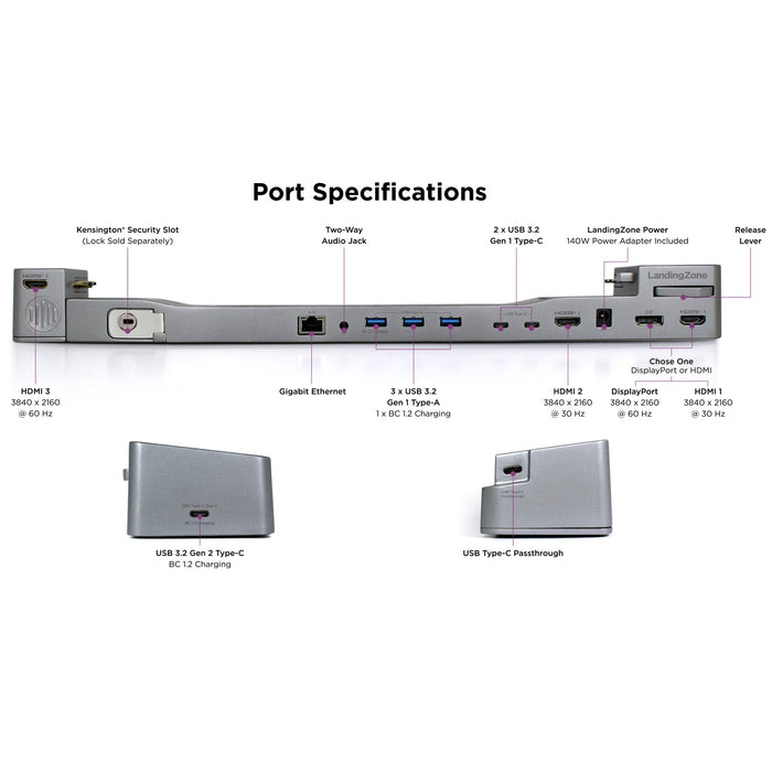 LandingZone Docking Station for The 14 - inch M1 & M2 & M3 Pro/Max MacBook Pro [MacBook Model A2442 and A2779] - Macfixit Australia