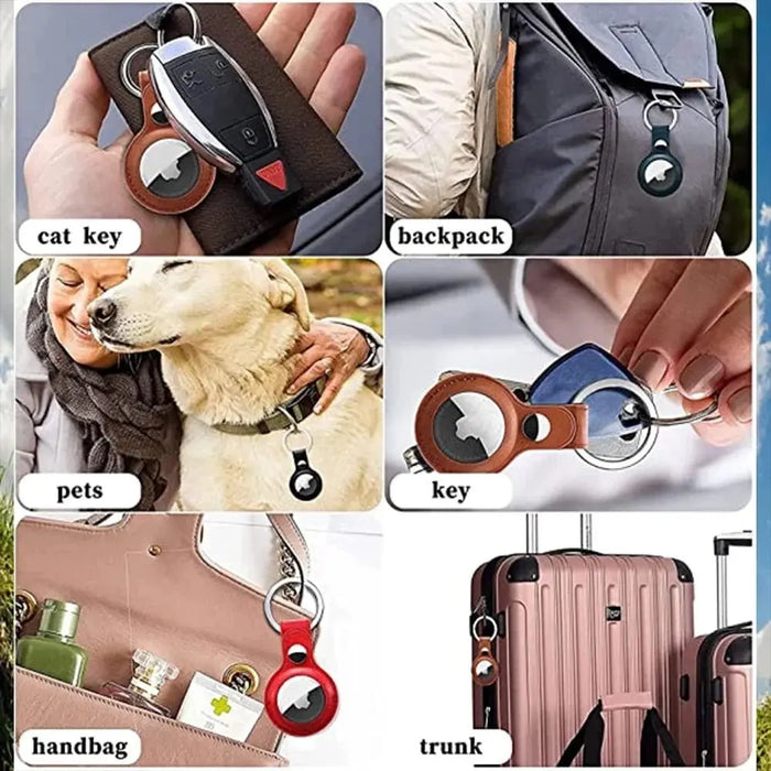 Leather Keychain Ring for Apple AirTag - Macfixit Australia