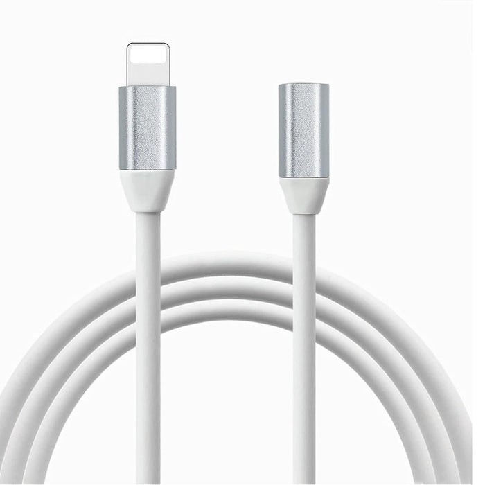 Lightning Extension Cable - 8 Pin Extender Dock Cable for all iPhone models - White - Video Audio Data and Charging - 90 cm - Macfixit Australia