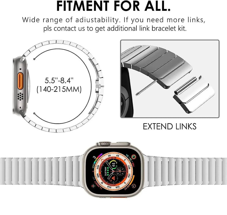 Luxury Stainless Steel Metal Band For Apple Watch - Silver - Macfixit Australia