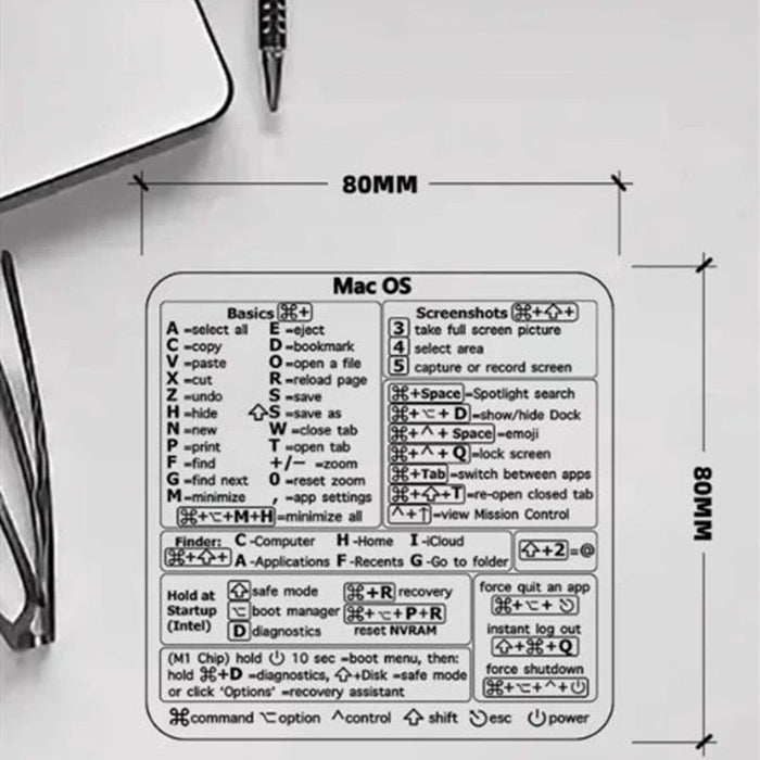 Mac OS Keyboard Shortcut Stickers - Macfixit Australia