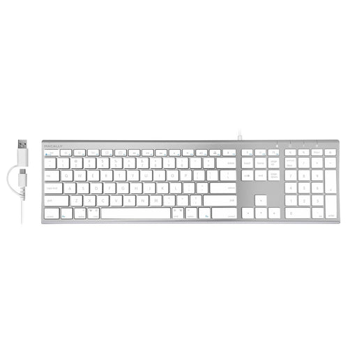 Macally Everyday Premium USB A + C Keyboard for Mac (Aluminum) - Macfixit Australia