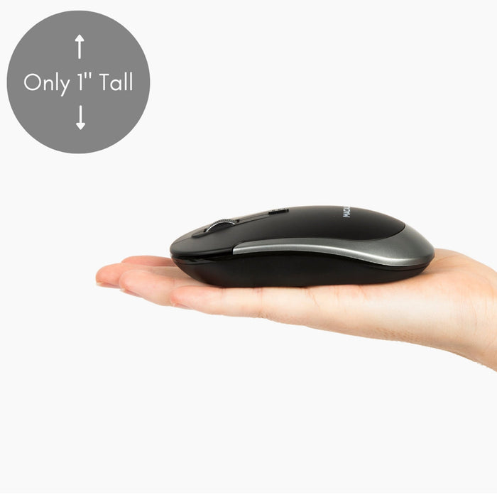Macally Silent Bluetooth Mouse for Mac and PC (Space Grey) - Macfixit Australia