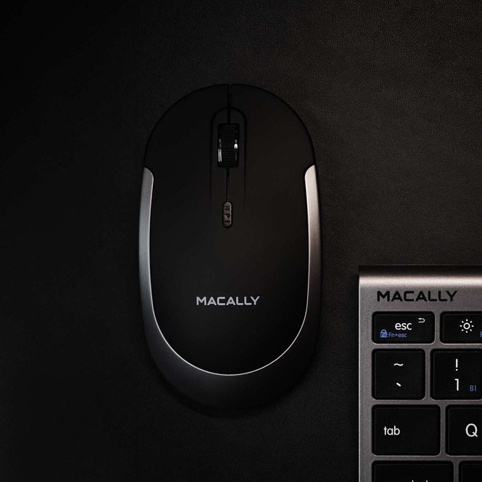 Macally Silent Bluetooth Mouse for Mac and PC (Space Grey) - Macfixit Australia
