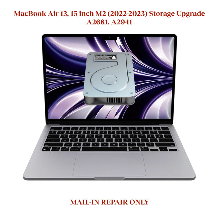 MacBook Air 13 - 15 inch M2 (2022 - 2023) SSD Storage Upgrade - A2681, A2941 - 1TB - Macfixit Australia