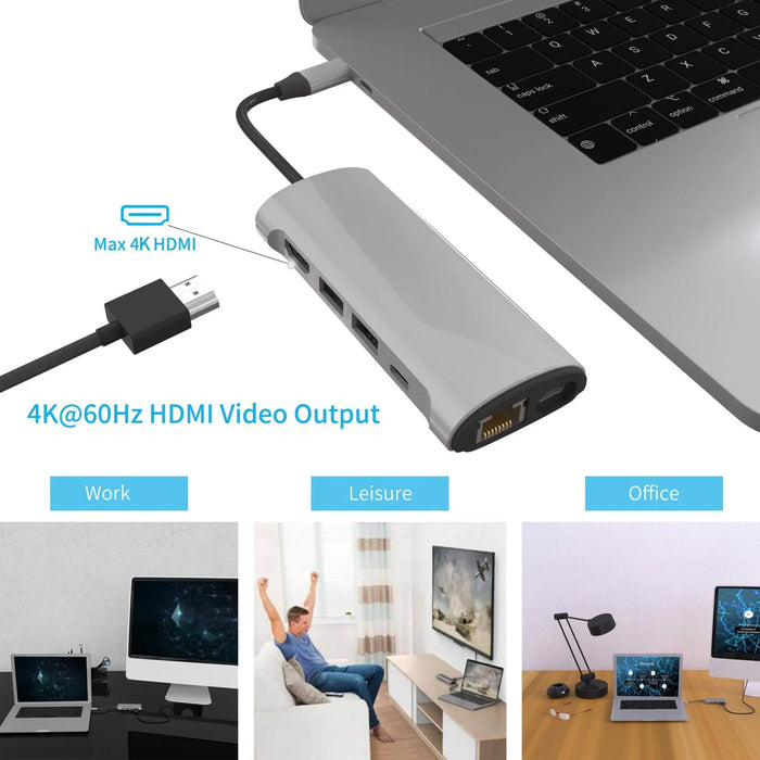 Macfixit USB - C 8 - in - 1 Pro Multiport Adapter - Macfixit Australia