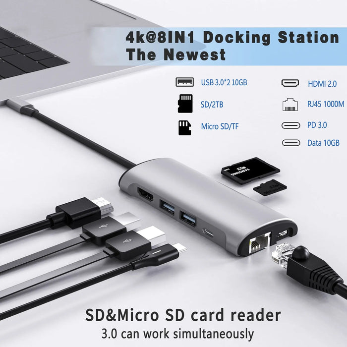 Macfixit USB - C 8 - in - 1 Pro Multiport Adapter - Macfixit Australia