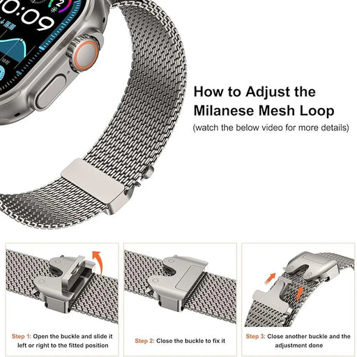 Milanese Loop Band For Apple Watch - Titanium - Macfixit Australia