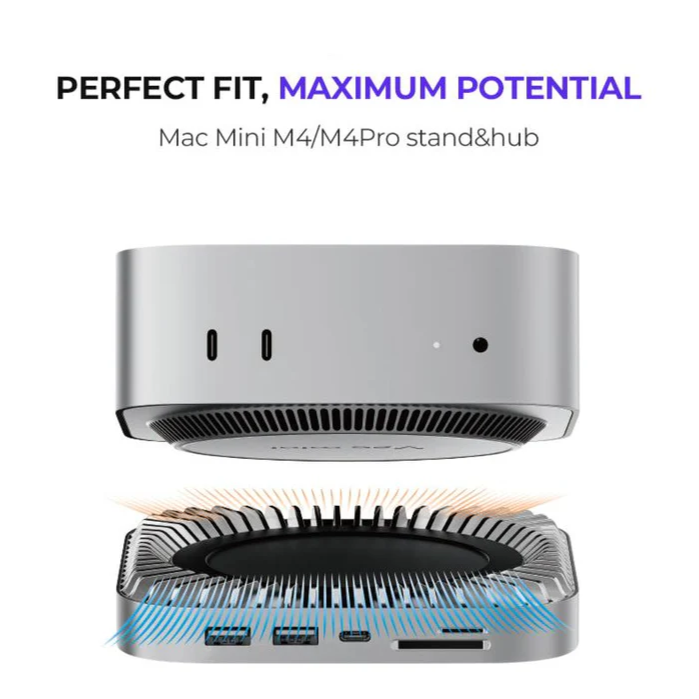 RayCue Mac Mini M4 Hub & Stand with SSD Enclosure