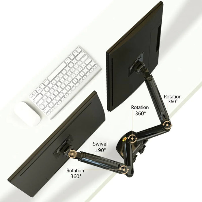 NB North Bayou - Dual Monitor Arm for 17-27" Screens Gas Spring Adjustment - Macfixit Australia