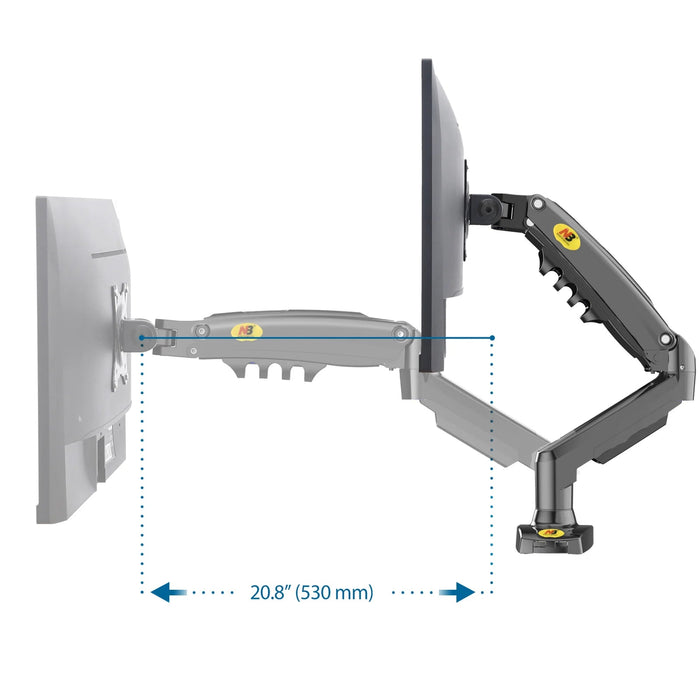 NB North Bayou - Dual Monitor Arm for 17-27" Screens Gas Spring Adjustment - Macfixit Australia