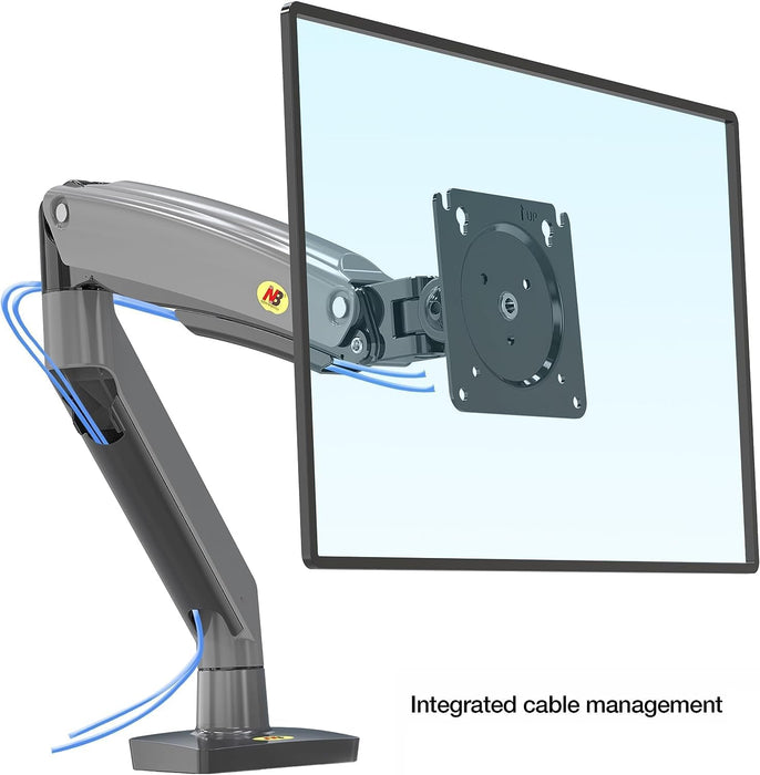 NB North Bayou G70 Gas Strut Monitor Desk Mount – For 22" to 35" Monitors (2–12kg) – Gunmetal Grey - Macfixit Australia