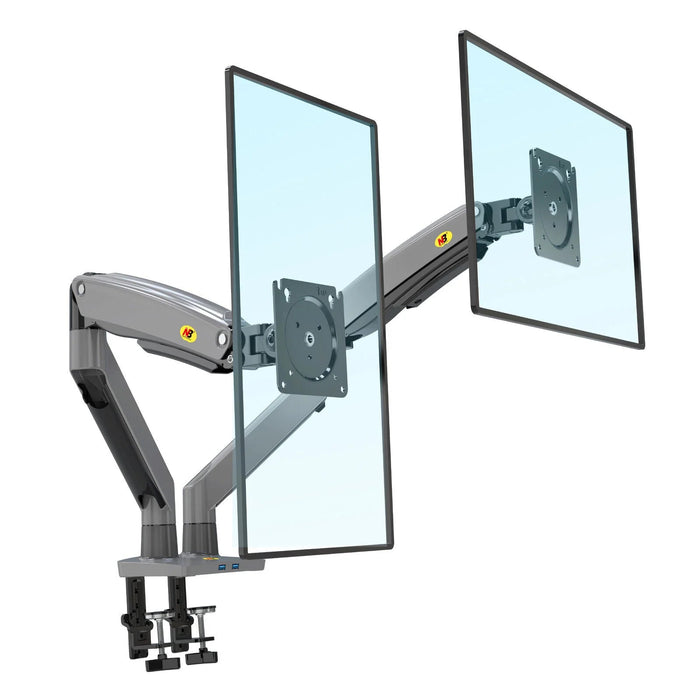 NB North Bayou - G75 Dual Screen Desktop Monitor Stand Mount, 3-12kg per arm, 22"-32" Double Monitor Arms - Macfixit Australia