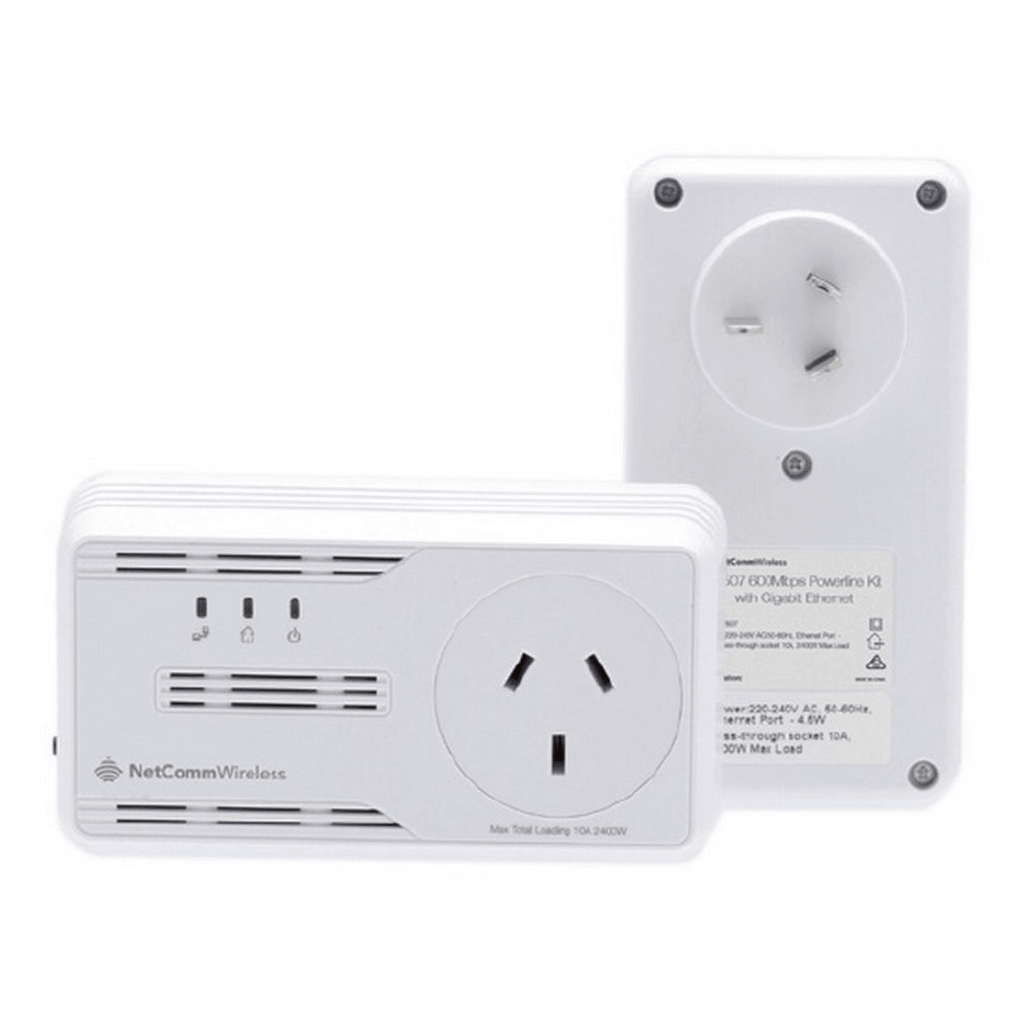 NETCOMM 600Mbps Powerline Kit with Gigabit Ethernet - Macfixit Australia