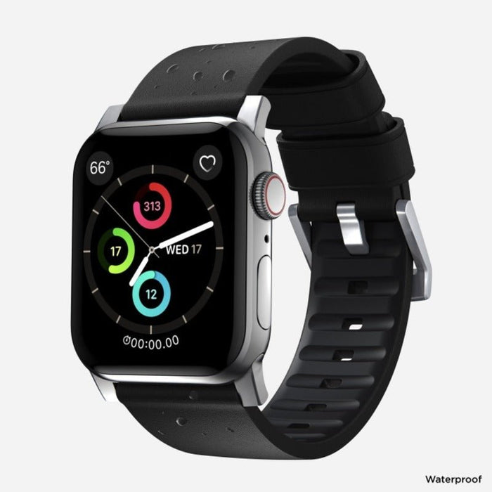 NOMAD Active Band Pro – Black (Silver Hardware) | Apple Watch (38–41mm) - Macfixit Australia