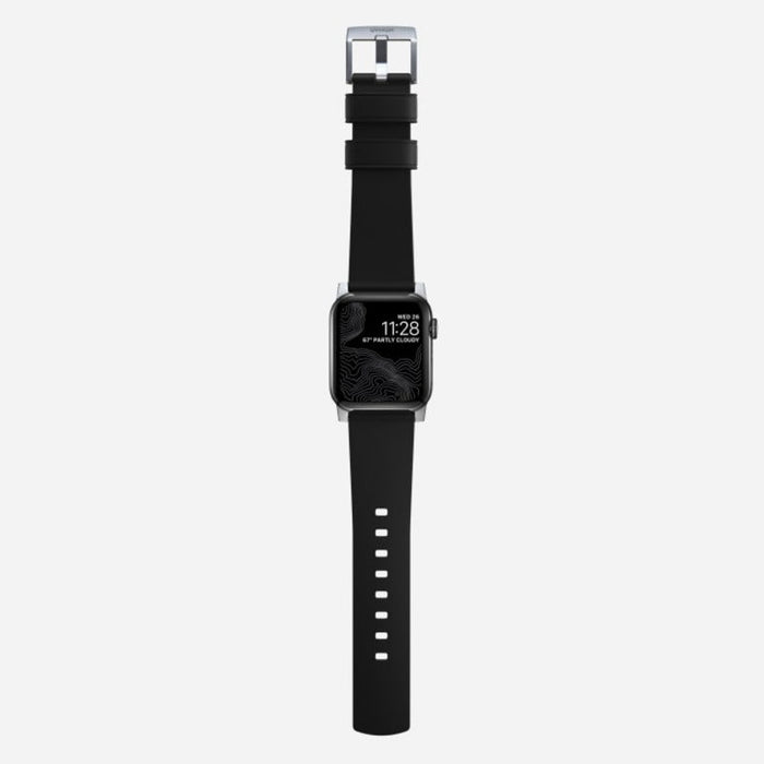 NOMAD Active Band Pro – Black (Silver Hardware) | Apple Watch (38–41mm) - Macfixit Australia
