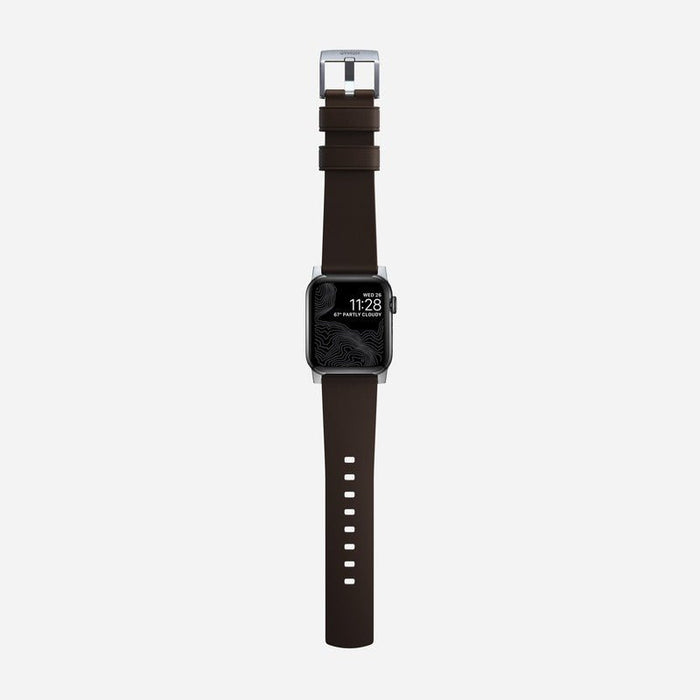 NOMAD Active Band Pro – Brown (Silver Hardware) | Apple Watch (38–41mm) - Macfixit Australia