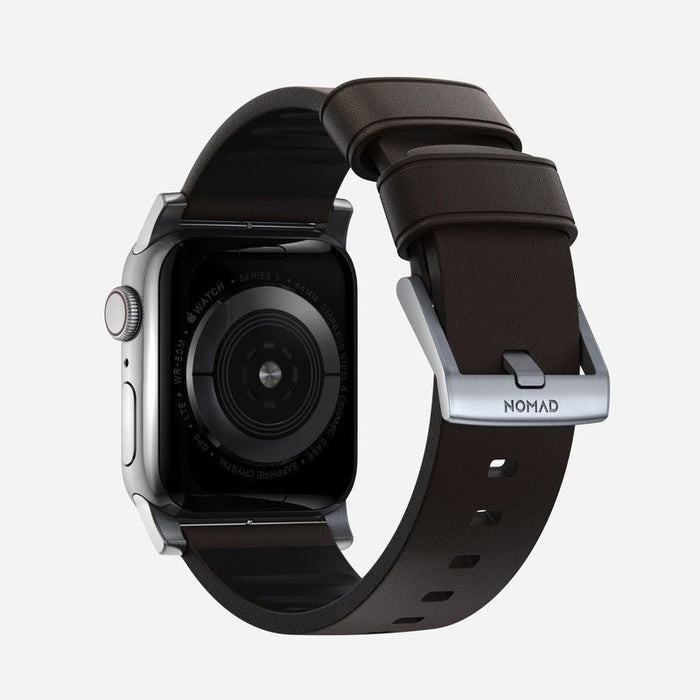 NOMAD Active Band Pro – Brown (Silver Hardware) | Apple Watch (38–41mm) - Macfixit Australia