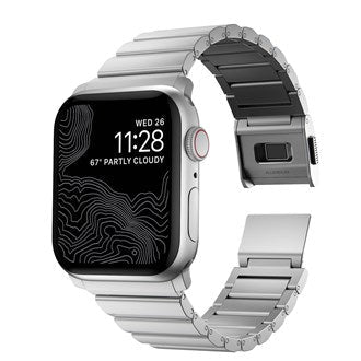 Nomad - Aluminium Band for Apple Watch 45/49 mm - Silver - Macfixit Australia