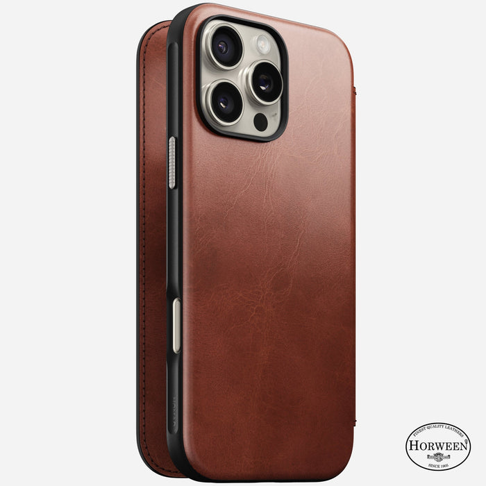 NOMAD Modern Leather Folio – iPhone 16 Pro – Olde Dublin (Horween Leather)