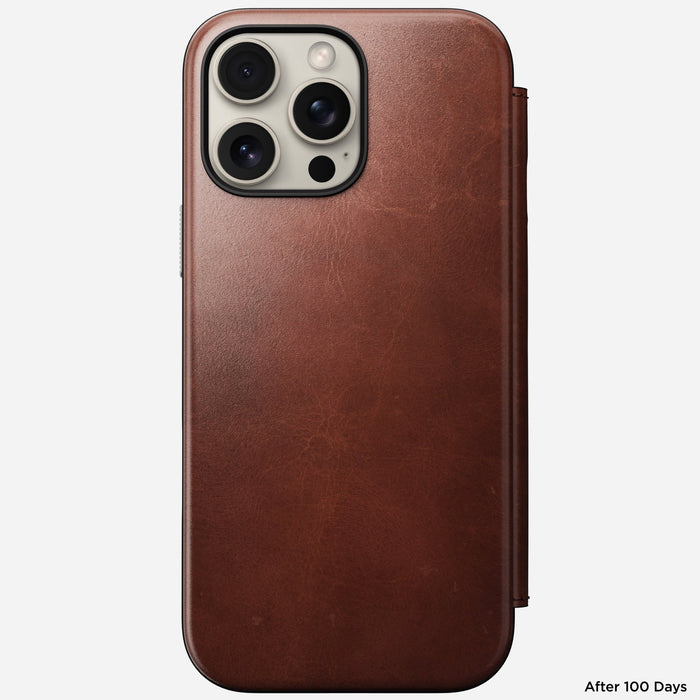 NOMAD Modern Leather Folio – iPhone 16 Pro – Olde Dublin (Horween Leather)