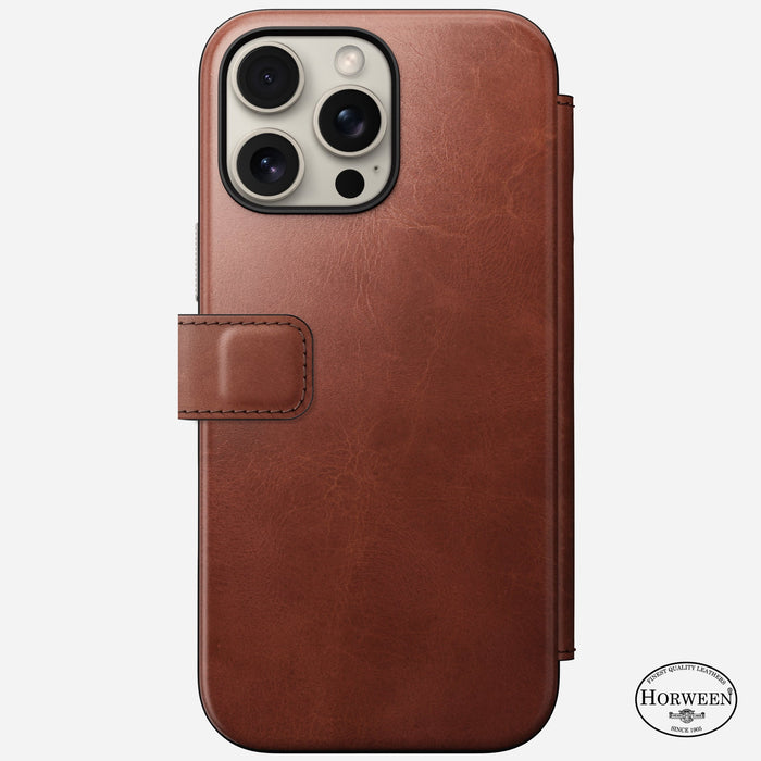 NOMAD Modern Leather Folio – iPhone 16 Pro – Olde Dublin (Horween Leather)