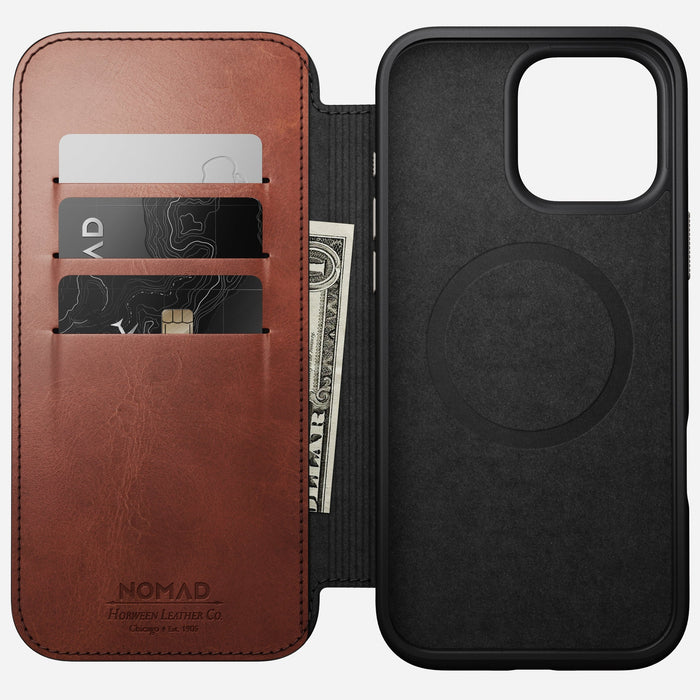 NOMAD Modern Leather Folio – iPhone 16 Pro – Olde Dublin (Horween Leather)