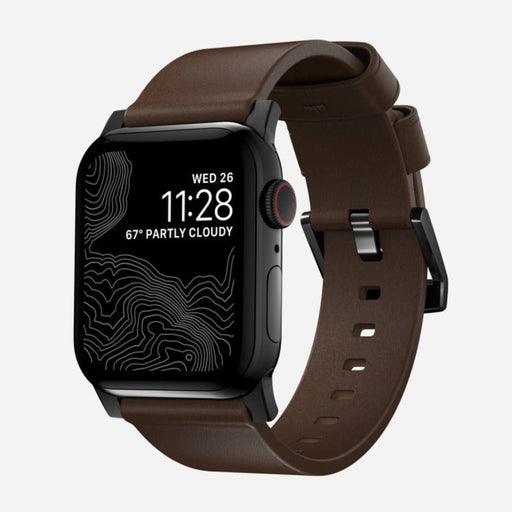 NOMAD Modern Band – Brown (Black Hardware) | Apple Watch (42–46mm / Ultra) - Macfixit Australia