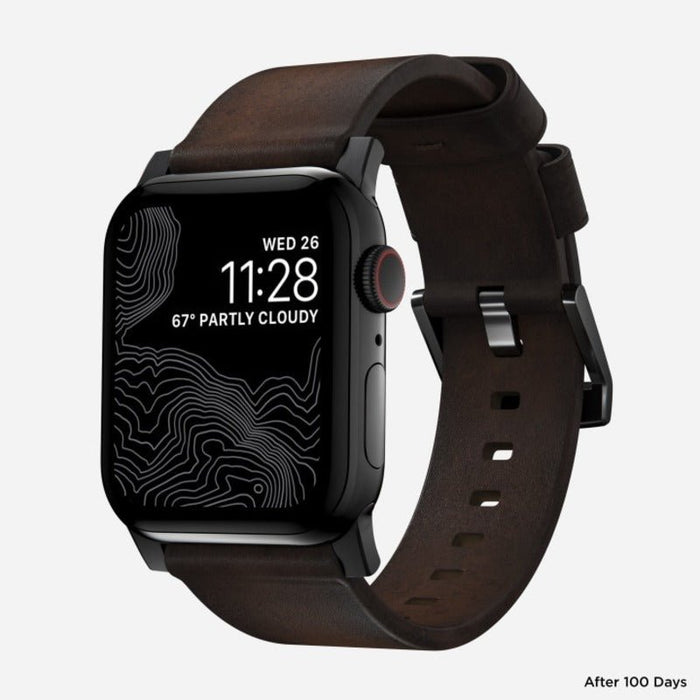 NOMAD Modern Band – Brown (Black Hardware) | Apple Watch (42–46mm / Ultra) - Macfixit Australia