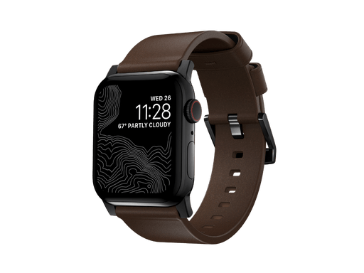 NOMAD Modern Band – Brown Horween Leather (Black Hardware) | Apple Watch (40–42mm) - Macfixit Australia