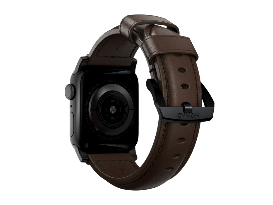 NOMAD Modern Band – Brown Horween Leather (Black Hardware) | Apple Watch (44–46mm / Ultra) - Macfixit Australia