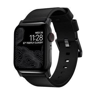 Nomad - Modern Band for Apple Watch 45/49mm - Black with Black Hardware - Macfixit Australia