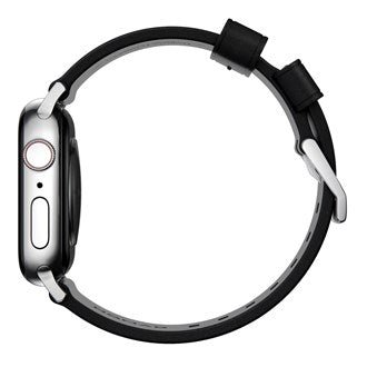 Nomad - Modern Band for Apple Watch 45/49mm - Black with Silver Hardware - Macfixit Australia