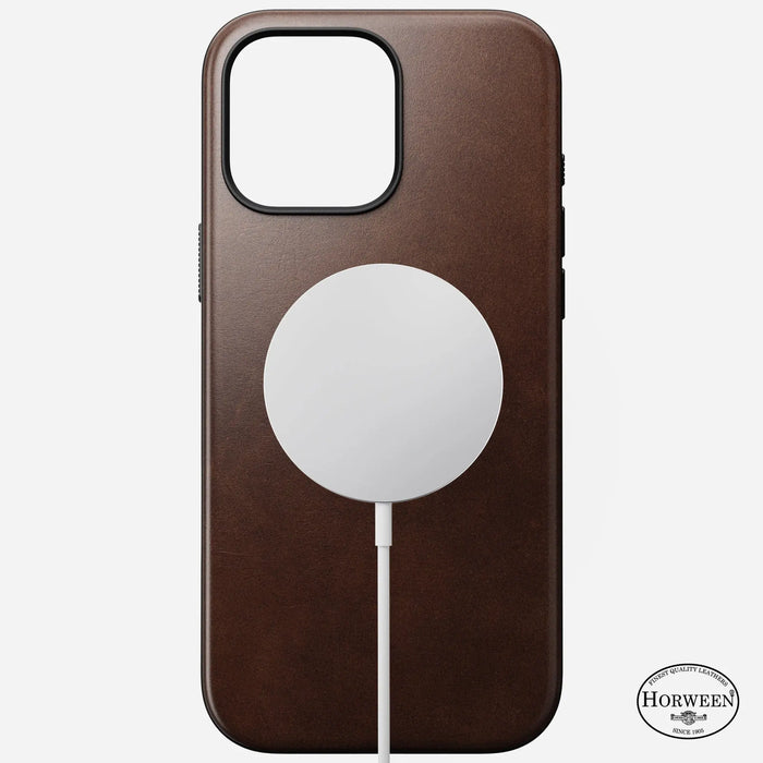 NOMAD Modern Leather Case – iPhone 16 Pro – Brown (Horween Leather) - Macfixit Australia