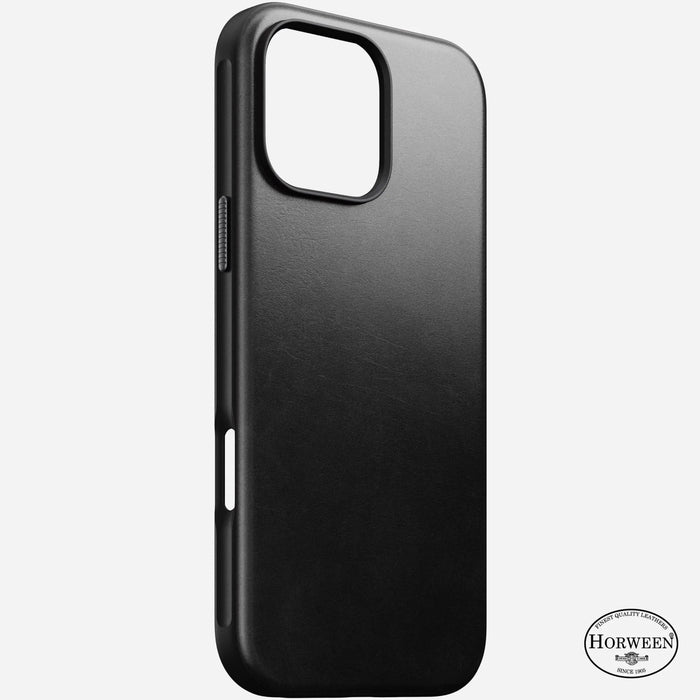 NOMAD Modern Leather Case – iPhone 16 Pro Max – Black (Horween Leather) - Macfixit Australia
