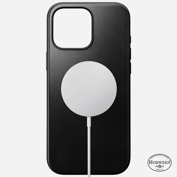 NOMAD Modern Leather Case – iPhone 16 Pro Max – Black (Horween Leather) - Macfixit Australia