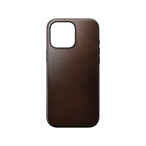 NOMAD Modern Leather Case – iPhone 16 Pro Max – Rustic Brown (Horween Leather) - Macfixit Australia