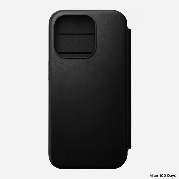 Nomad - Modern Leather Folio Case - iPhone 15 Pro - Black - Macfixit Australia
