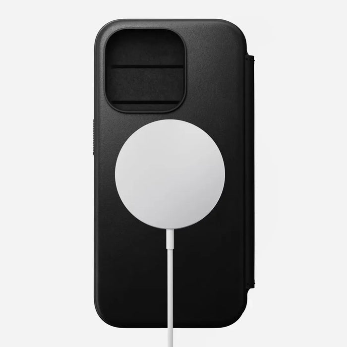 Nomad - Modern Leather Folio Case - iPhone 15 Pro - Black - Macfixit Australia