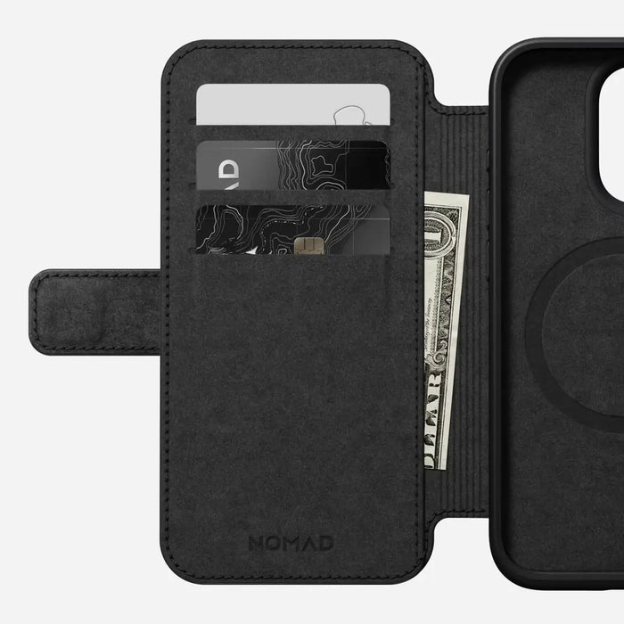 Nomad - Modern Leather Folio Case - iPhone 15 Pro - Black - Macfixit Australia