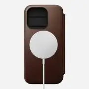 Nomad - Modern Leather Folio Case - iPhone 15 Pro - Brown - Macfixit Australia