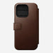 Nomad - Modern Leather Folio Case - iPhone 15 Pro - Brown - Macfixit Australia