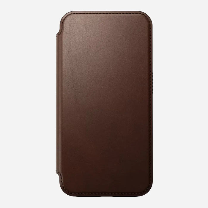 Nomad - Modern Leather Folio Case - iPhone 15 Pro - Brown - Macfixit Australia