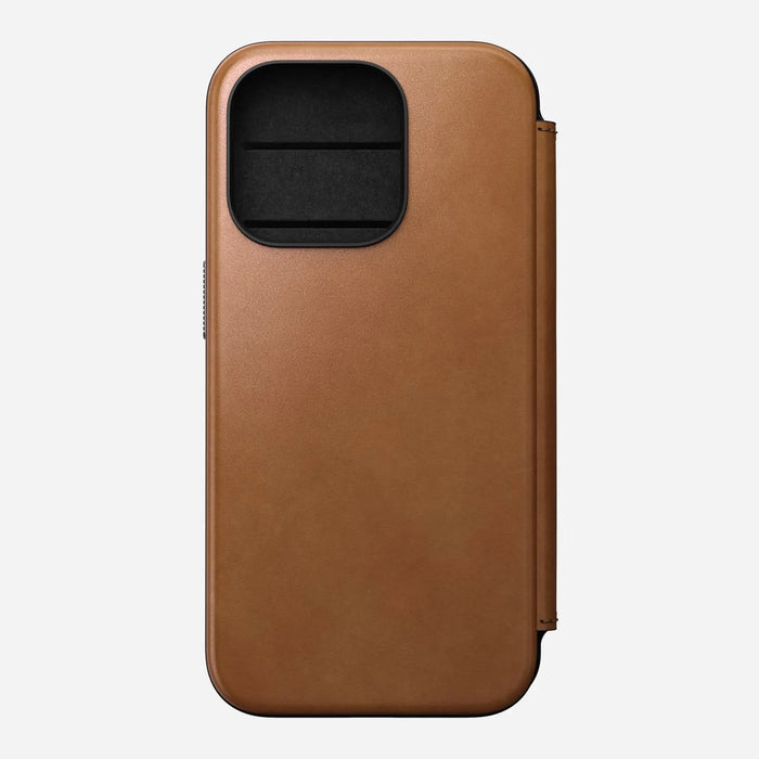 Nomad - Modern Leather Folio Case - iPhone 15 Pro - English Tan - Macfixit Australia