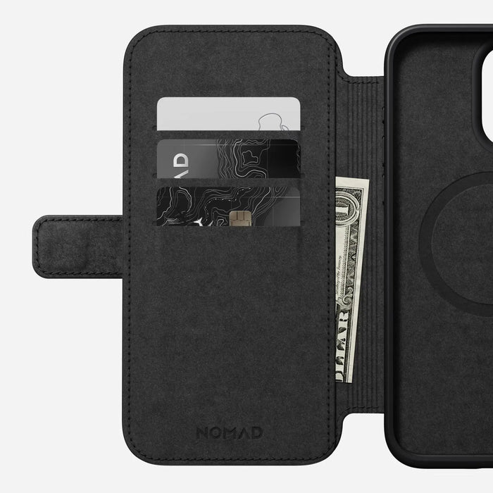 Nomad - Modern Leather Folio Case - iPhone 15 Pro Max - Black - Macfixit Australia