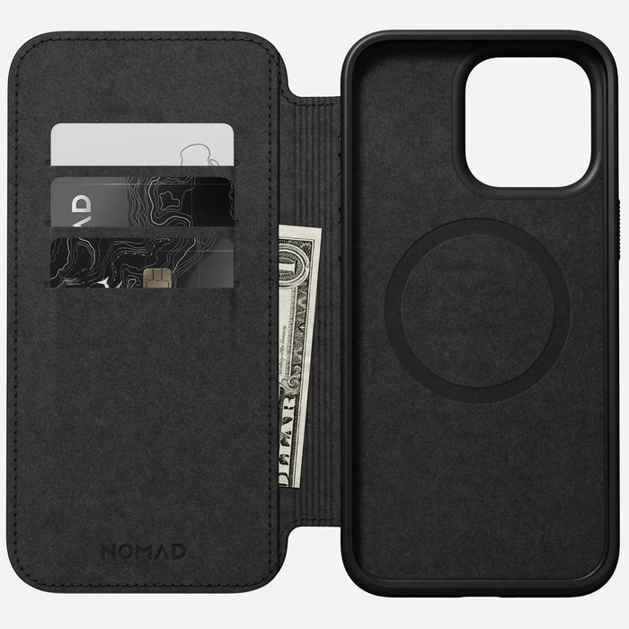 Nomad - Modern Leather Folio Case - iPhone 15 Pro Max - Black - Macfixit Australia