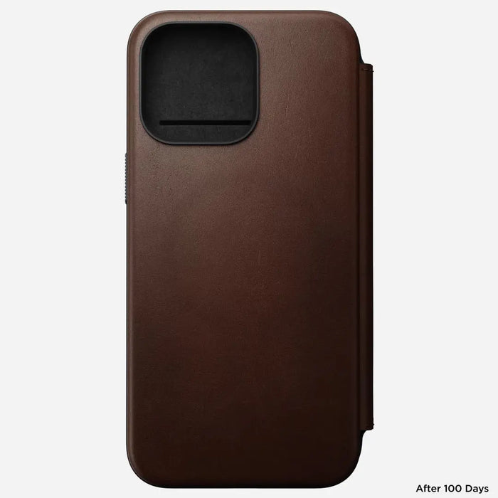 Nomad - Modern Leather Folio Case - iPhone 15 Pro Max - Brown - Macfixit Australia
